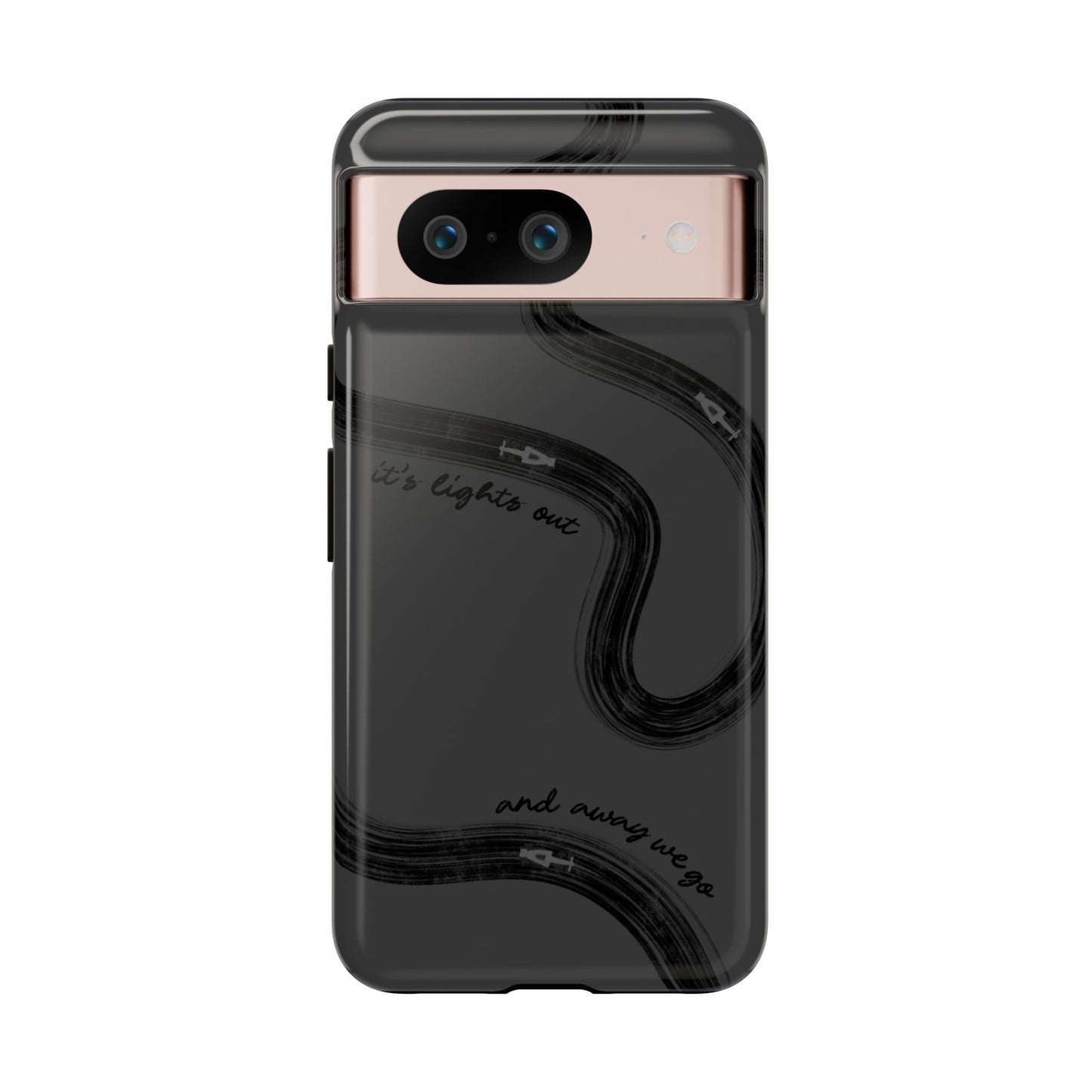 F1 Phone Case Monochrome Black Painted "its lights out and away we go", Trendy F1 Gift, Formula 1 Gift, Cute F1 Phone Case, Phone Case