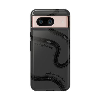 F1 Phone Case Monochrome Black Painted "its lights out and away we go", Trendy F1 Gift, Formula 1 Gift, Cute F1 Phone Case, Phone Case