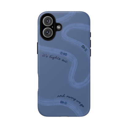 F1 Phone Case Monochrome Dark Blue Painted "its lights out and away we go", Trendy F1 Gift, Formula 1 Gift, Cute F1 Phone Case, Phone Case