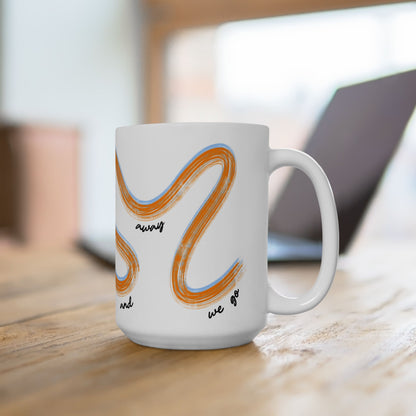 McLaren Orange Painted It's Lights Out and Away We Go Mug, Unique Gift for Coffee Lovers, Whimsical Formula 1 Gift