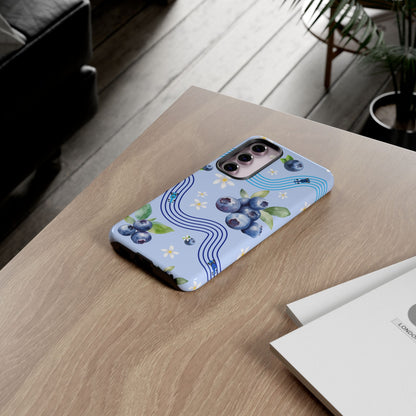 Blue F1 Williams and Blueberries Phone Case, Trendy F1 Gift, Formula 1 Gift, Cute Fruit F1 Phone Case, Unique Phone Case
