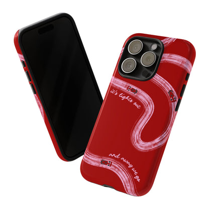 Red and Pink Lights Out F1 Phone Case Design, Trendy F1 Gift, Formula 1 Gift, Cute F1 Phone Case, Unique Formula One Phone Case
