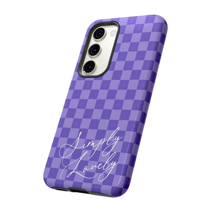 Simply Lovely Purple Checkered F1 Phone Case Design, Trendy F1 Gift, Formula 1 Gift, Cute F1 Phone Case