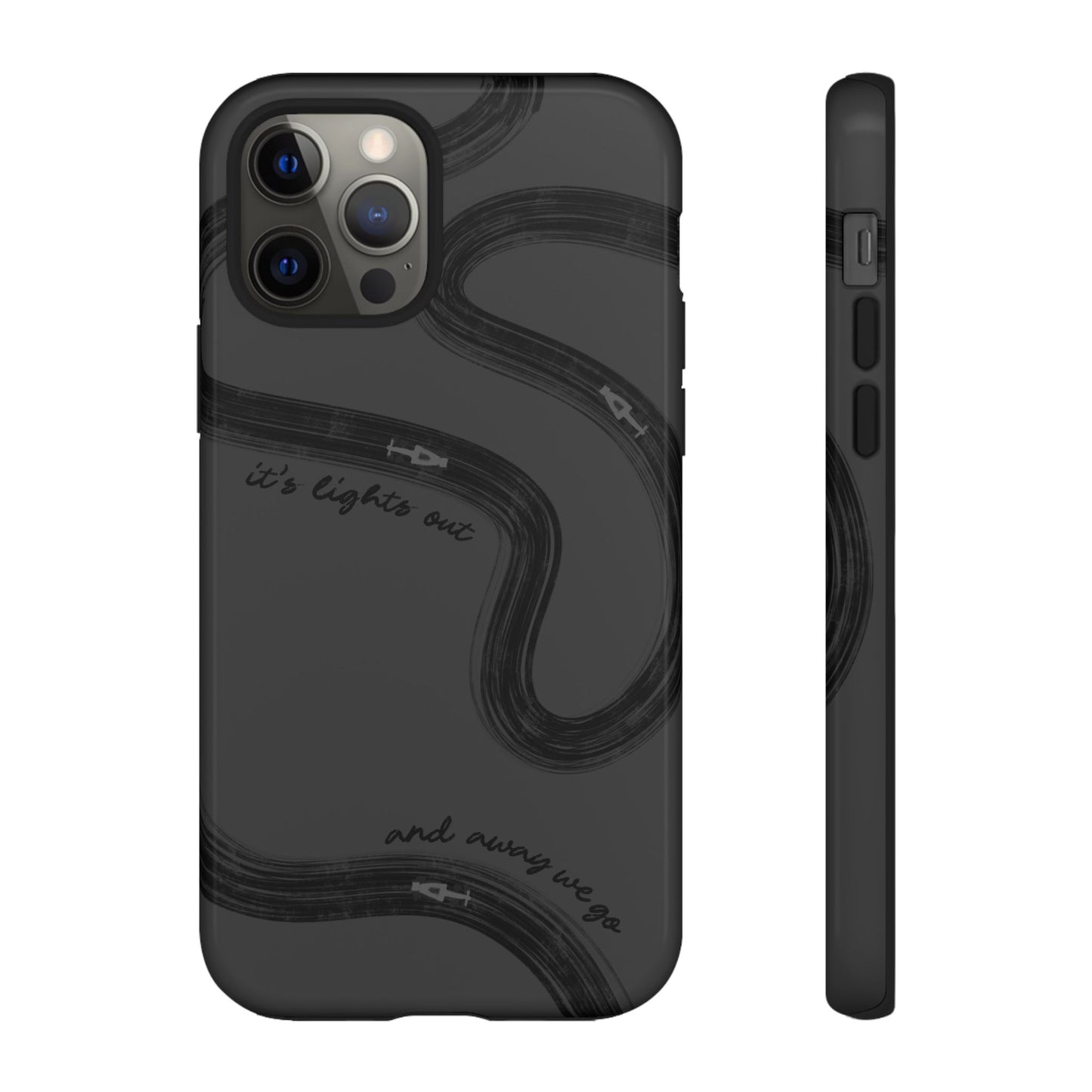F1 Phone Case Monochrome Black Painted "its lights out and away we go", Trendy F1 Gift, Formula 1 Gift, Cute F1 Phone Case, Phone Case