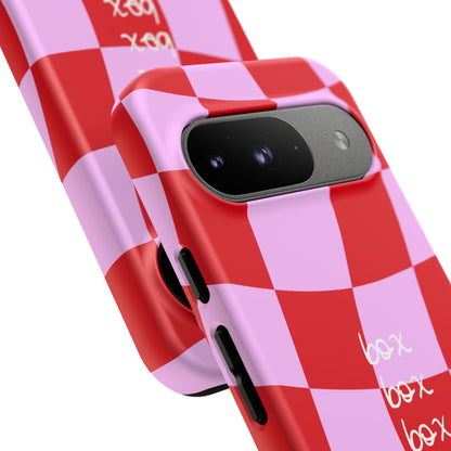 Pink and Red Checkered F1 Phone Case, Box Box Box F1 Phone Case