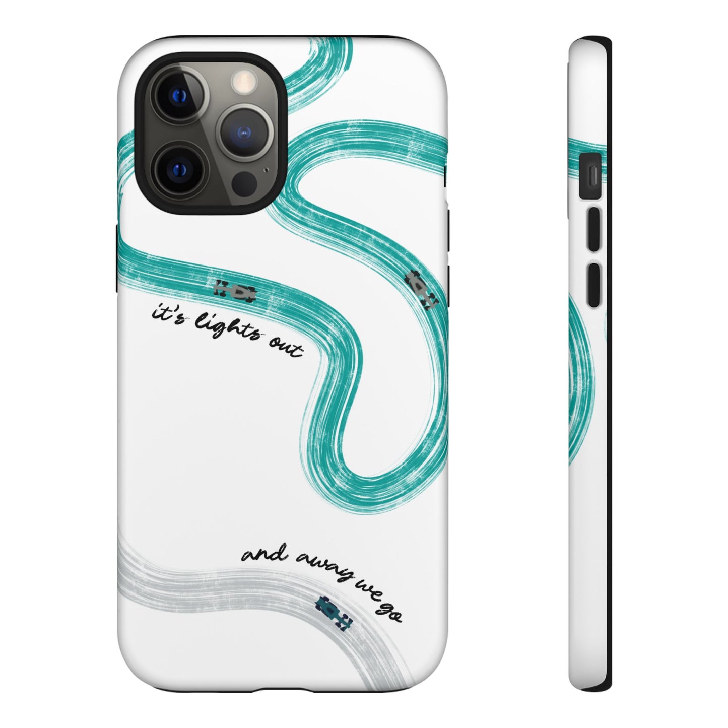 Mercedes F1 Phone Case Painted "its lights out and away we go", Trendy F1 Gift, Formula 1 Gift, Cute F1 Phone Case