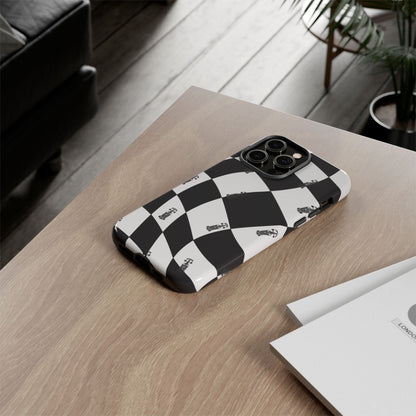 F1 Phone Case Black and White Checkered Design, Trendy F1 Gift, Formula 1 Gift, Cute F1 Phone Case, Unique Formula One Phone Case