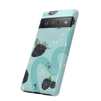 Teal F1 Mercedes and Blackberries Phone Case , Trendy F1 Gift, Formula 1 Gift, Cute Fruit F1 Phone Case, Unique Phone Case