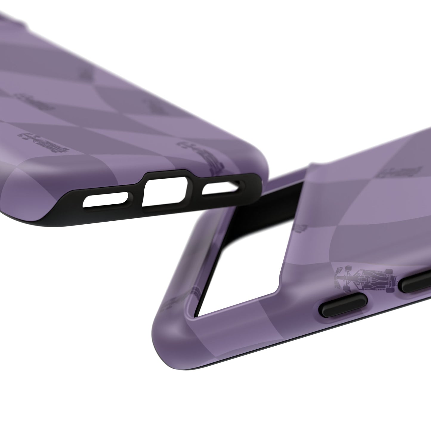 F1 Phone Case Purple Checkered Design, Trendy F1 Gift, Formula 1 Gift, Cute F1 Phone Case, Unique Formula One Phone Case