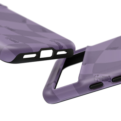 F1 Phone Case Purple Checkered Design, Trendy F1 Gift, Formula 1 Gift, Cute F1 Phone Case, Unique Formula One Phone Case