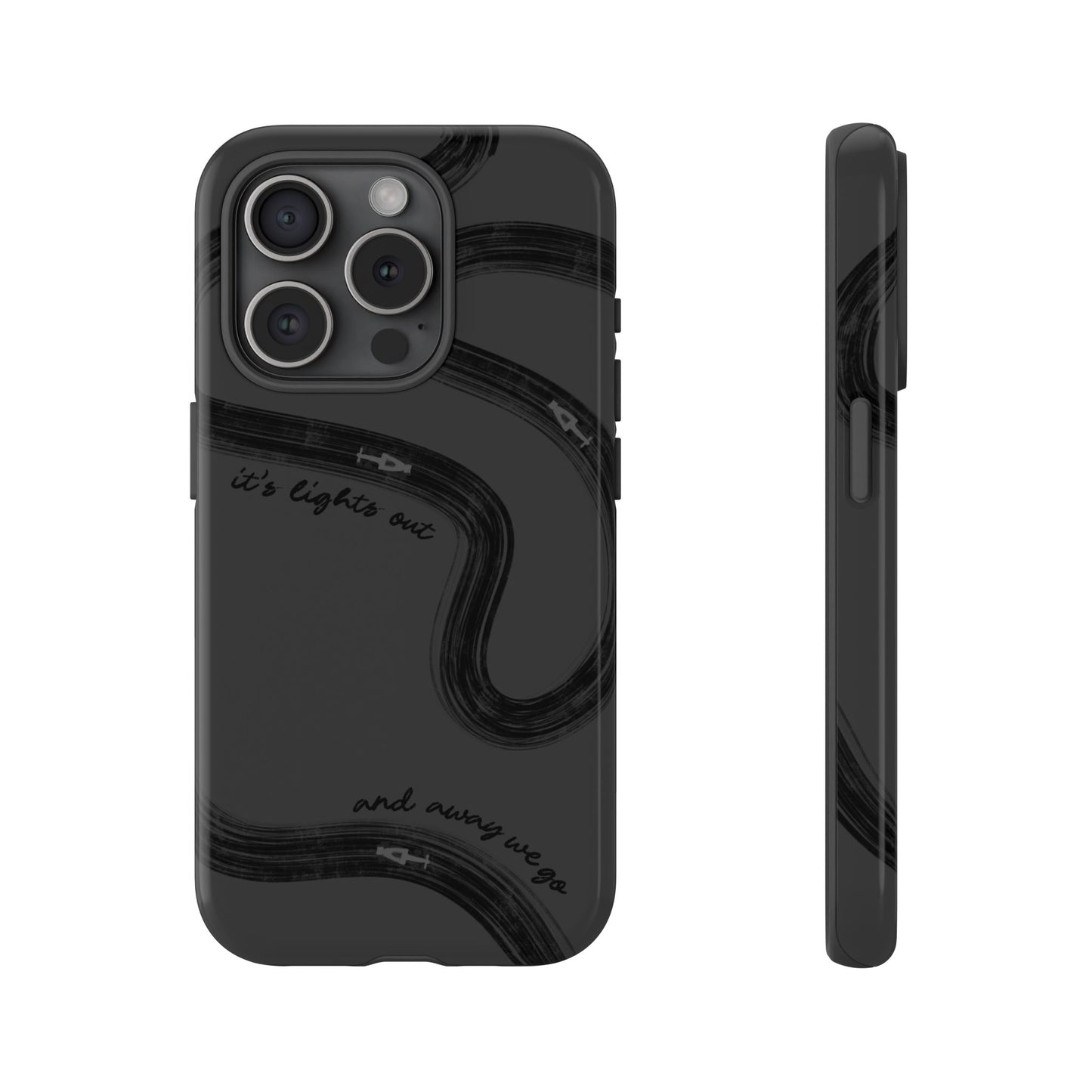 F1 Phone Case Monochrome Black Painted "its lights out and away we go", Trendy F1 Gift, Formula 1 Gift, Cute F1 Phone Case, Phone Case