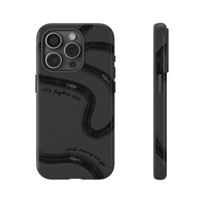 F1 Phone Case Monochrome Black Painted "its lights out and away we go", Trendy F1 Gift, Formula 1 Gift, Cute F1 Phone Case, Phone Case