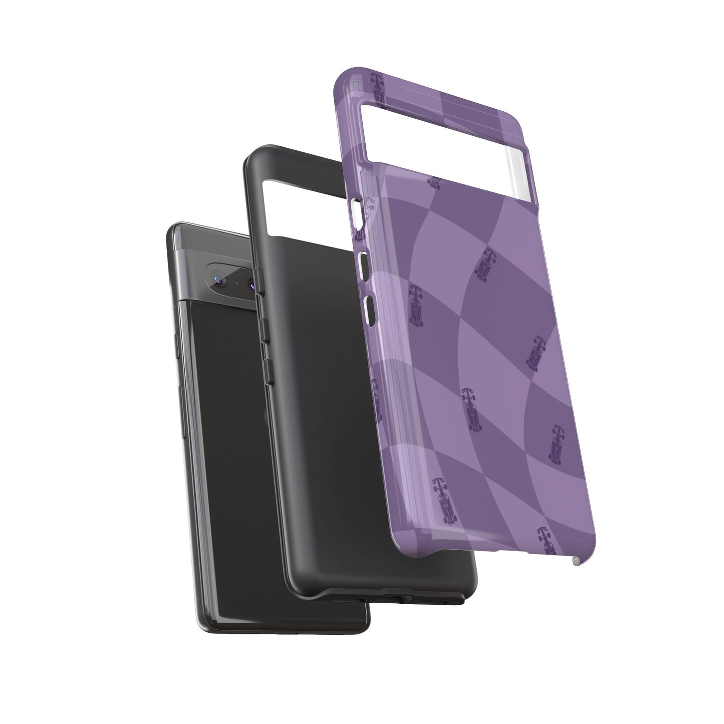 F1 Phone Case Purple Checkered Design, Trendy F1 Gift, Formula 1 Gift, Cute F1 Phone Case, Unique Formula One Phone Case
