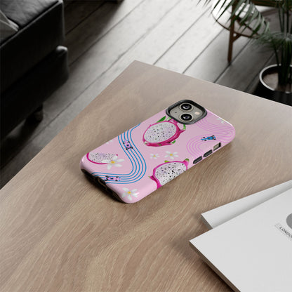 Pink F1 Alpine and Dragonfruit Phone Case, Trendy F1 Gift, Formula 1 Gift, Cute Fruit F1 Phone Case, Unique Phone Case