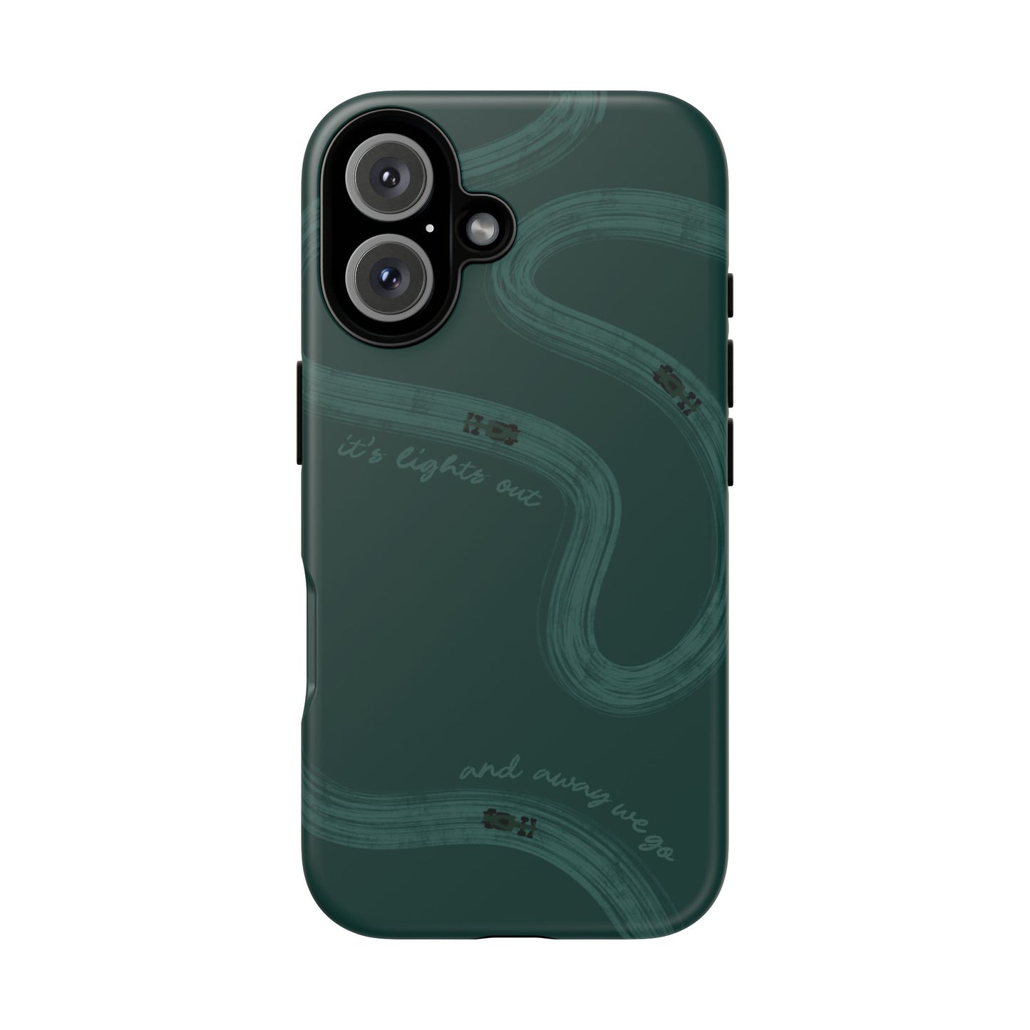 F1 Phone Case Monochrome Green Painted "its lights out and away we go", Trendy F1 Gift, Formula 1 Gift, Cute F1 Phone Case, Phone Case