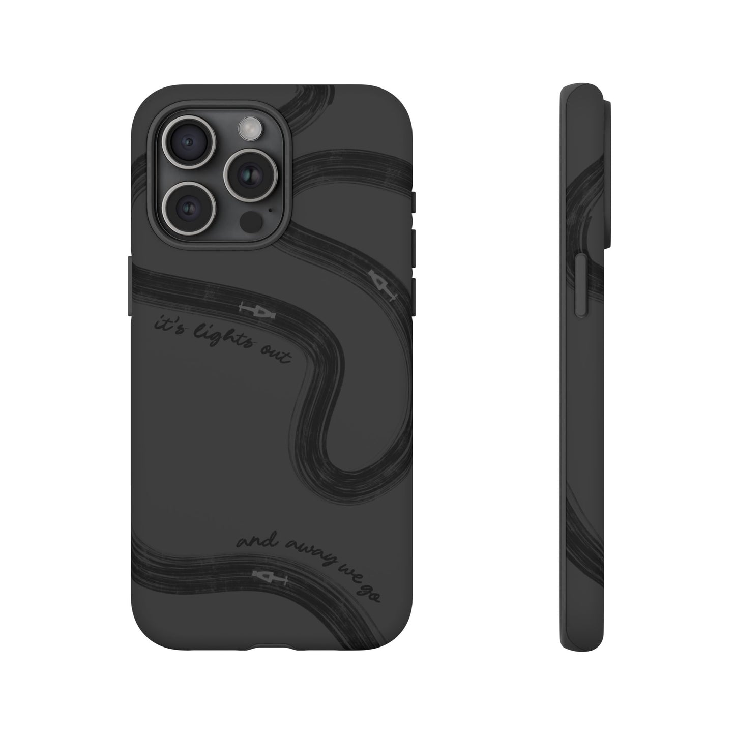F1 Phone Case Monochrome Black Painted "its lights out and away we go", Trendy F1 Gift, Formula 1 Gift, Cute F1 Phone Case, Phone Case