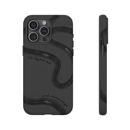 F1 Phone Case Monochrome Black Painted "its lights out and away we go", Trendy F1 Gift, Formula 1 Gift, Cute F1 Phone Case, Phone Case