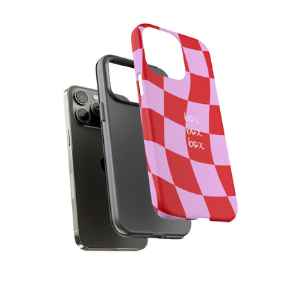 Pink and Red Checkered F1 Phone Case, Box Box Box F1 Phone Case
