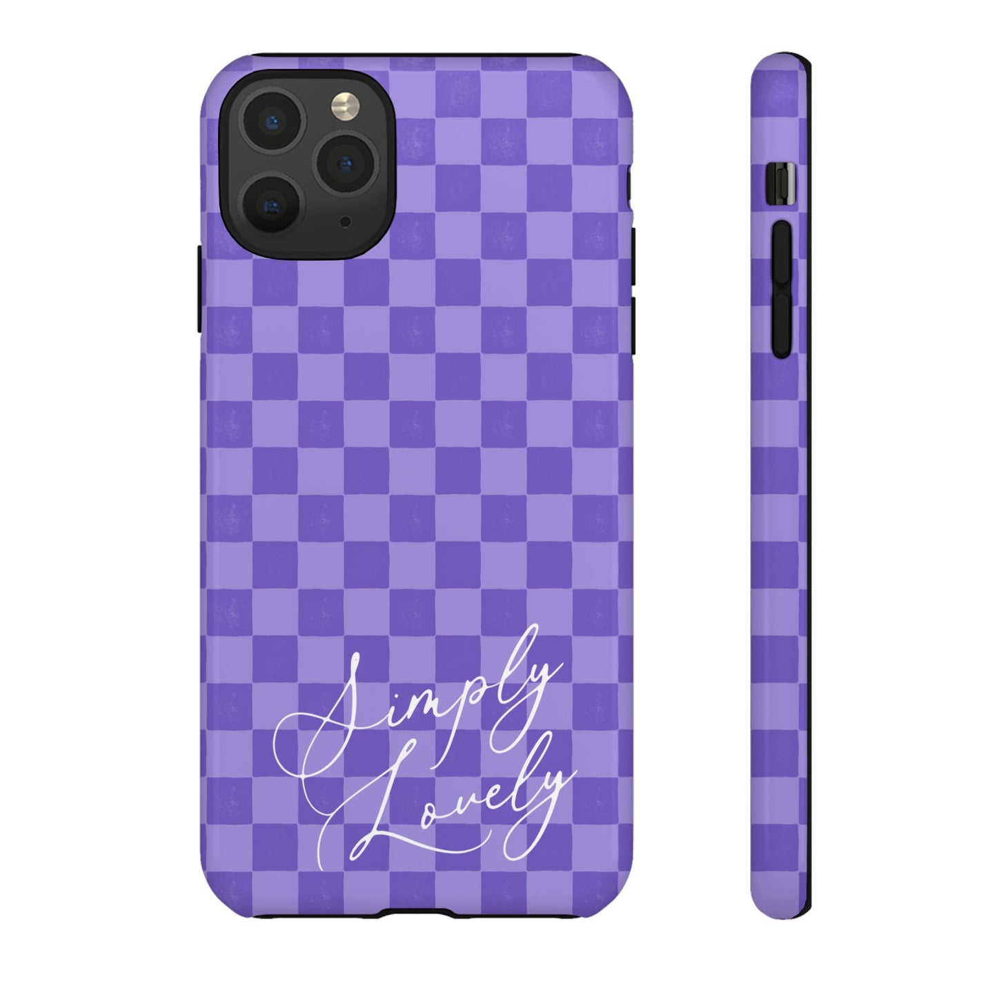 Simply Lovely Purple Checkered F1 Phone Case Design, Trendy F1 Gift, Formula 1 Gift, Cute F1 Phone Case