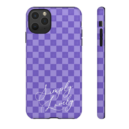 Simply Lovely Purple Checkered F1 Phone Case Design, Trendy F1 Gift, Formula 1 Gift, Cute F1 Phone Case