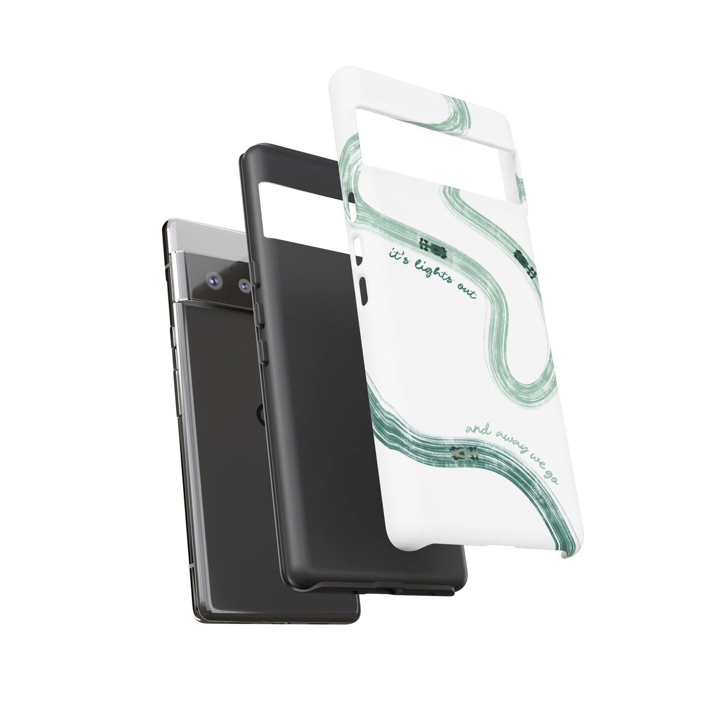F1 Phone Case Green Painted "its lights out and away we go", Trendy F1 Gift, Formula 1 Gift, Cute F1 Phone Case, Gift for F1 Fans