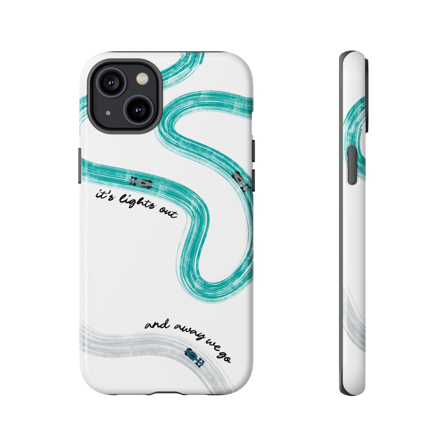 Mercedes F1 Phone Case Painted "its lights out and away we go", Trendy F1 Gift, Formula 1 Gift, Cute F1 Phone Case