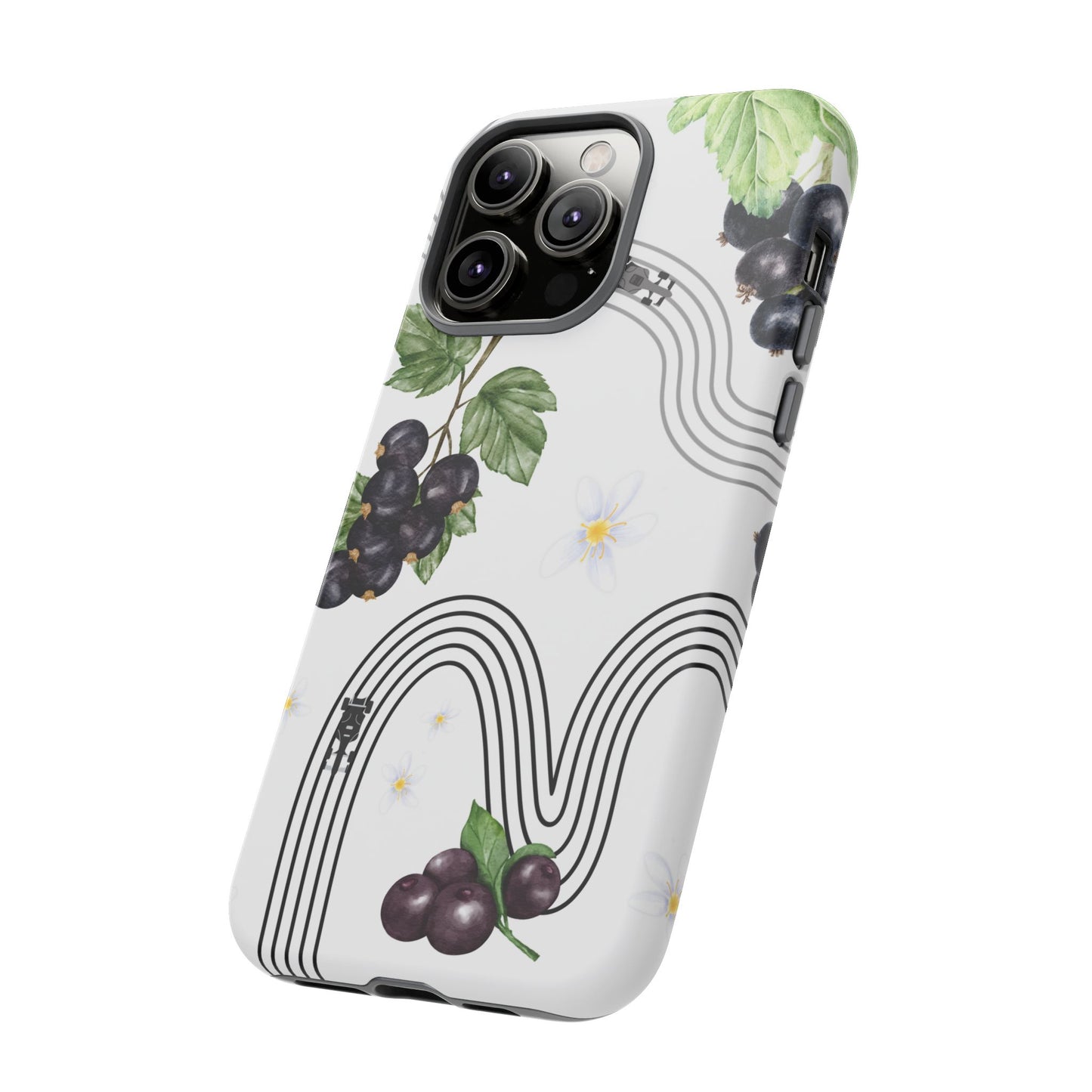 F1 Cadillac and Black Currants Phone Case, Trendy F1 Gift, Formula 1 Gift, Cute Fruit F1 Phone Case, Unique Phone Case
