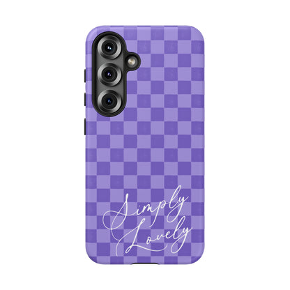 Simply Lovely Purple Checkered F1 Phone Case Design, Trendy F1 Gift, Formula 1 Gift, Cute F1 Phone Case