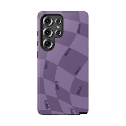 F1 Phone Case Purple Checkered Design, Trendy F1 Gift, Formula 1 Gift, Cute F1 Phone Case, Unique Formula One Phone Case