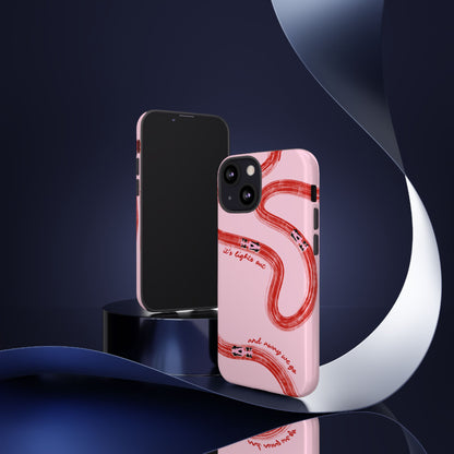 F1 Phone Case Pink and Red Painted "its lights out and away we go", Trendy F1 Gift, Formula 1 Gift, Cute F1 Phone Case, Unique Phone Case
