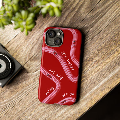 Red and Pink Lights Out F1 Phone Case Design, Trendy F1 Gift, Formula 1 Gift, Cute F1 Phone Case, Unique Formula One Phone Case