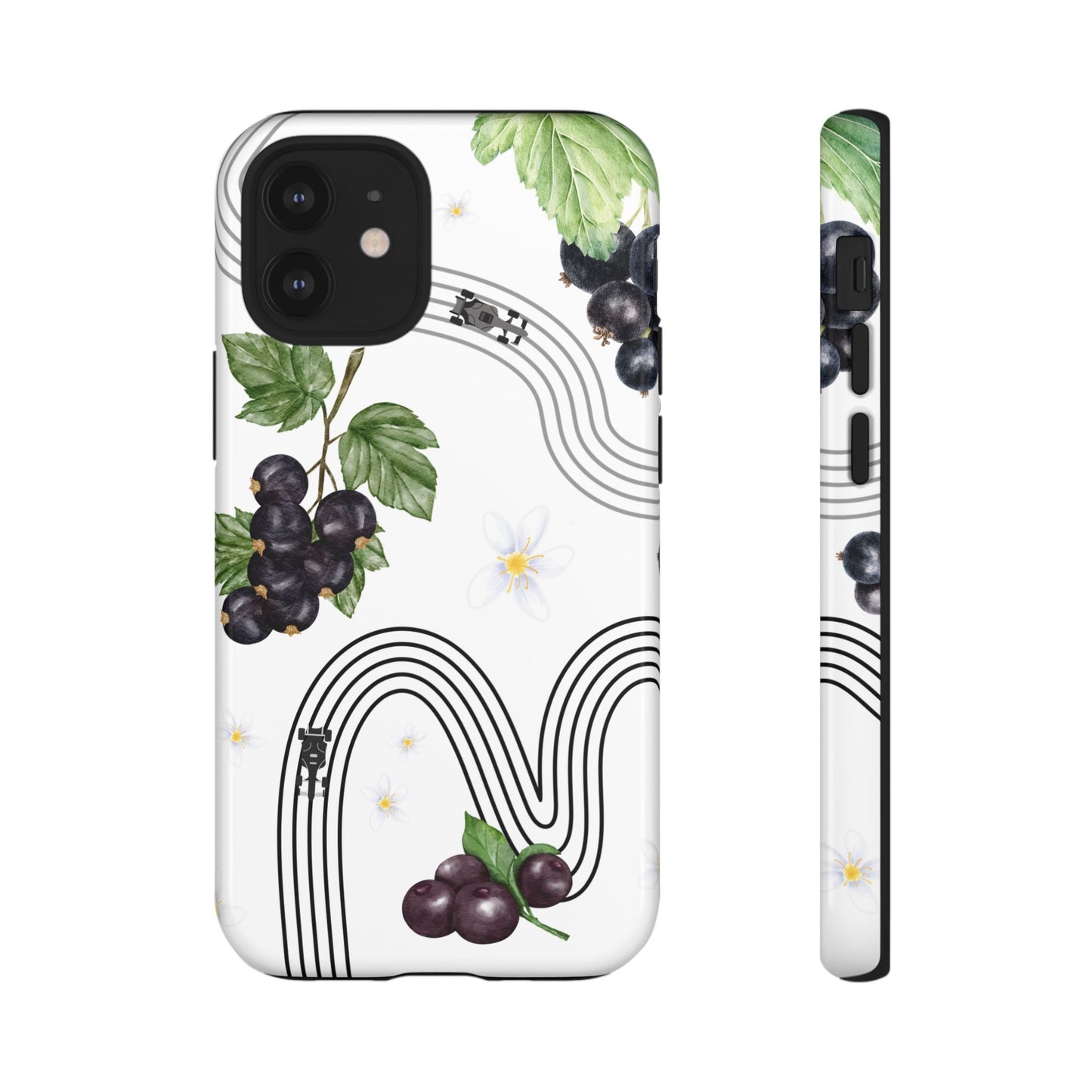 F1 Cadillac and Black Currants Phone Case, Trendy F1 Gift, Formula 1 Gift, Cute Fruit F1 Phone Case, Unique Phone Case