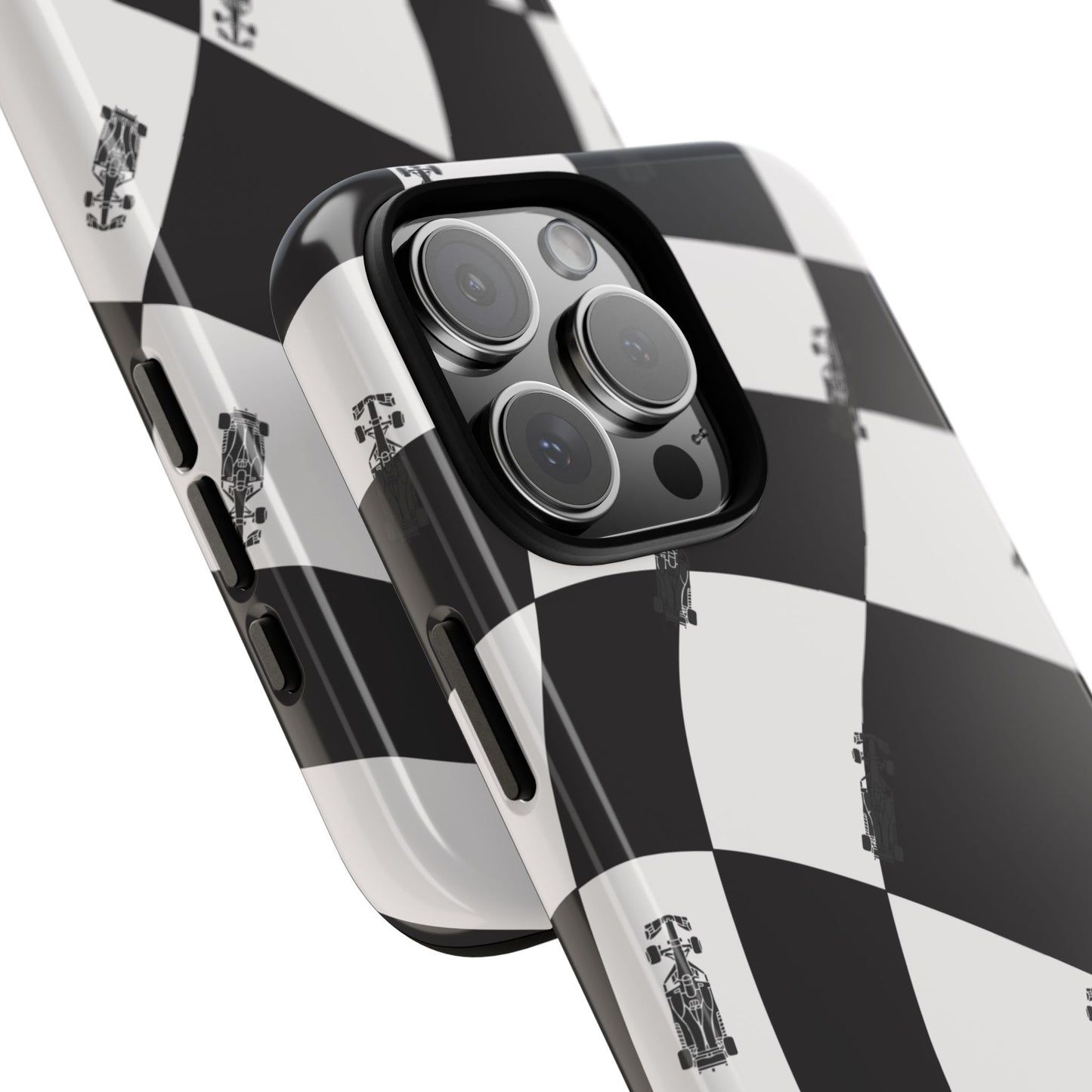 F1 Phone Case Black and White Checkered Design, Trendy F1 Gift, Formula 1 Gift, Cute F1 Phone Case, Unique Formula One Phone Case