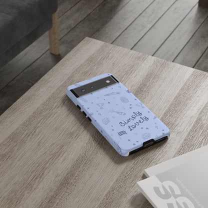 Blue Doodle "Simply Lovely" F1 Phone Case Design