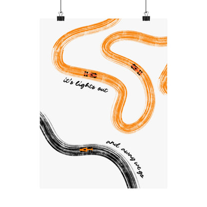 F1 McLaren Orange and Black Matte Vertical Poster | F1 Giclée Art Print (US SIZING)