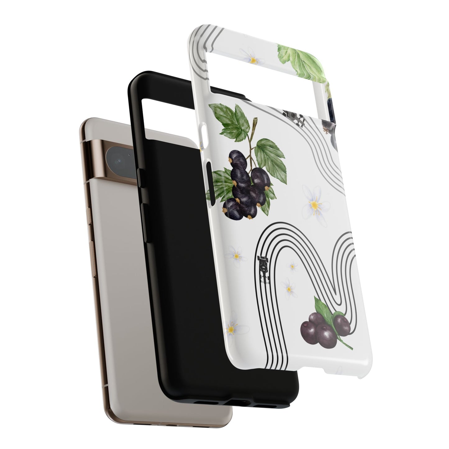F1 Cadillac and Black Currants Phone Case, Trendy F1 Gift, Formula 1 Gift, Cute Fruit F1 Phone Case, Unique Phone Case