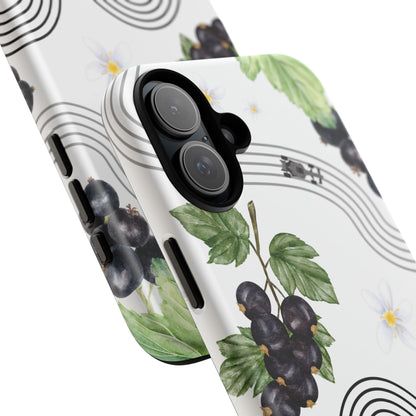 F1 Cadillac and Black Currants Phone Case, Trendy F1 Gift, Formula 1 Gift, Cute Fruit F1 Phone Case, Unique Phone Case