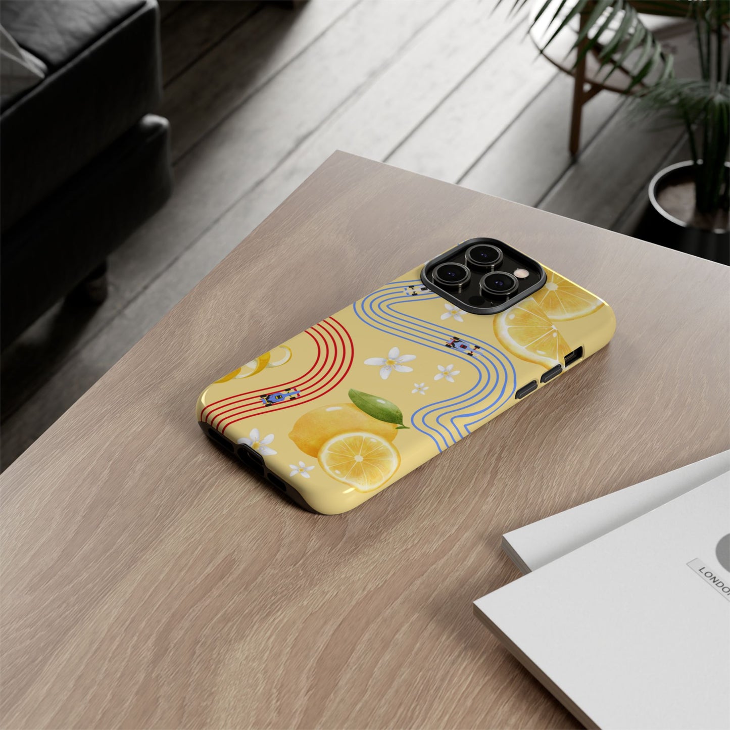 Yellow F1 Racing Bulls and Lemons Phone Case, Trendy F1 Gift, Formula 1 Gift, Cute Fruit F1 Phone Case, Unique Phone Case