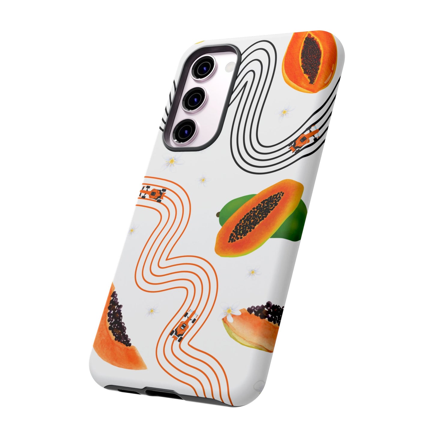 F1 McLaren and Papaya Phone Case , Trendy F1 Gift, Formula 1 Gift, Cute Fruit F1 Phone Case, Unique Phone Case