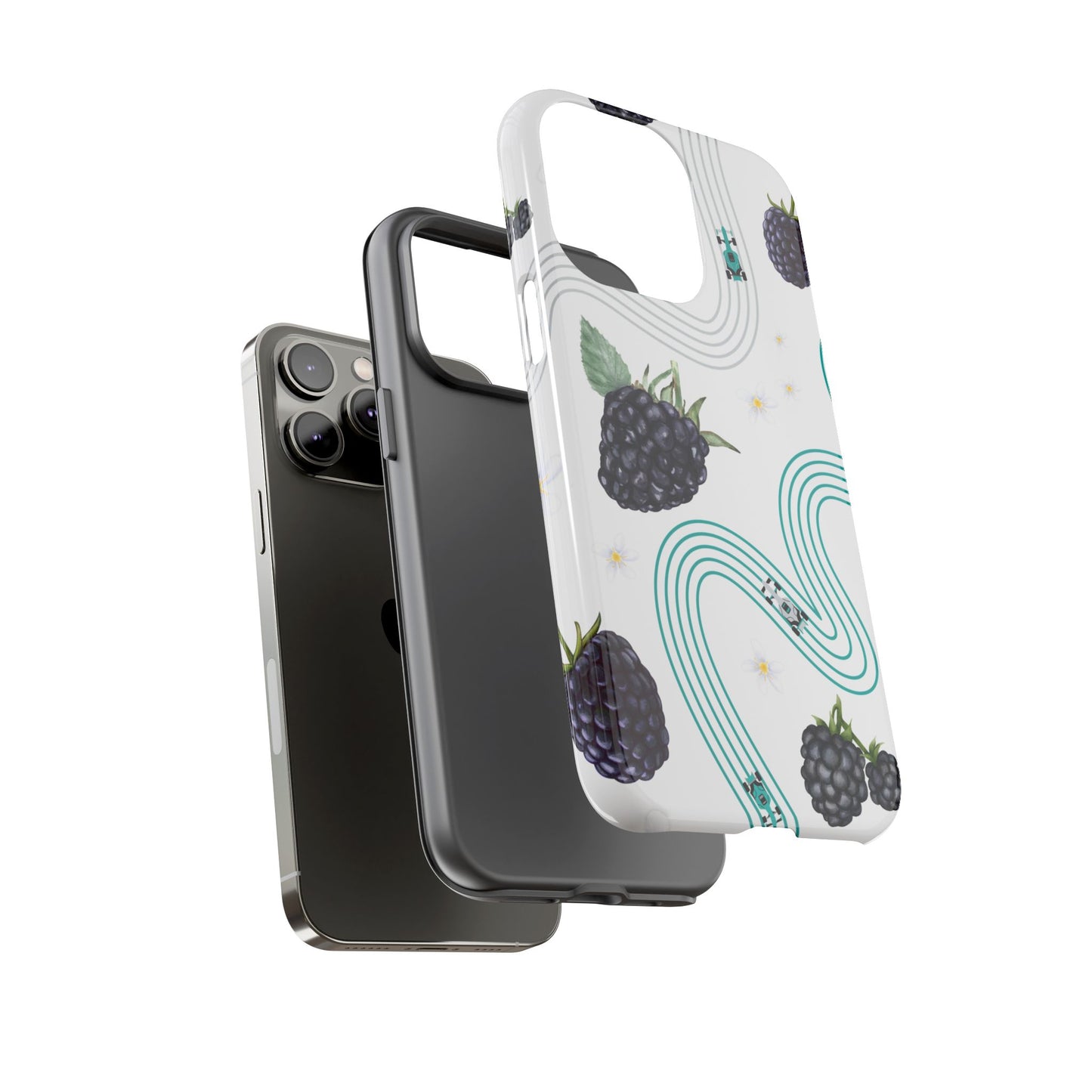 F1 Mercedes and Blackberries Phone Case , Trendy F1 Gift, Formula 1 Gift, Cute Fruit F1 Phone Case, Unique Phone Case