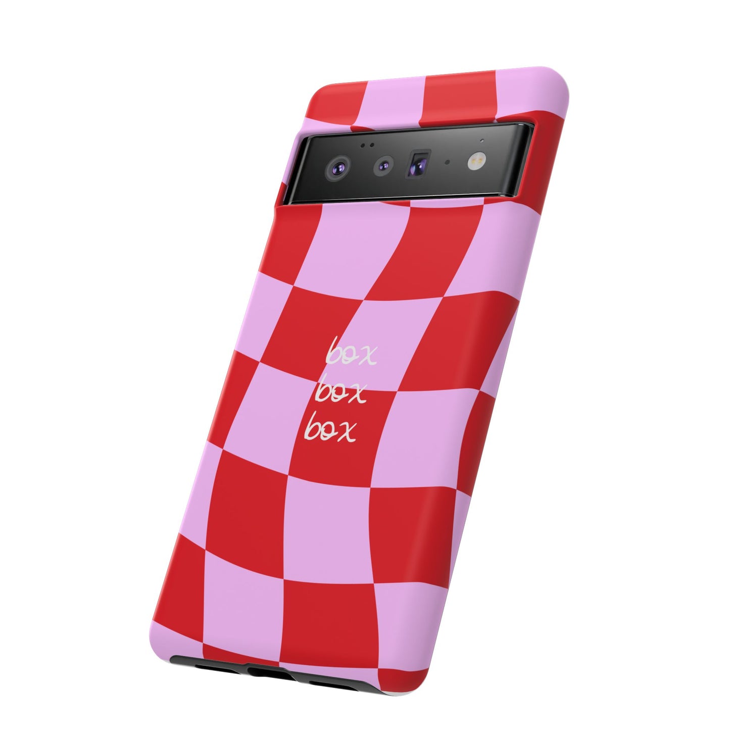 Pink and Red Checkered F1 Phone Case, Box Box Box F1 Phone Case