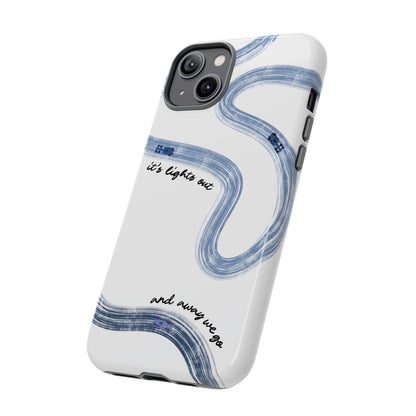 F1 Phone Case Blue Painted "its lights out and away we go", Trendy F1 Gift, Formula 1 Gift, Cute F1 Phone Case, Gift for F1 Fans