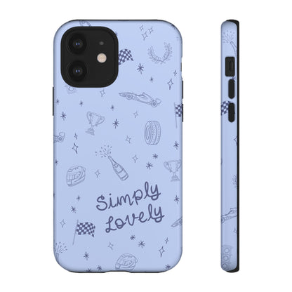 Blue Doodle "Simply Lovely" F1 Phone Case Design