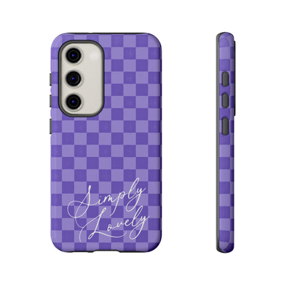Simply Lovely Purple Checkered F1 Phone Case Design, Trendy F1 Gift, Formula 1 Gift, Cute F1 Phone Case