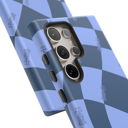 F1 Phone Case Blue Checkerboard Design, Trendy F1 Gift, Formula 1 Gift, Cute F1 Phone Case, Unique Formula One Phone Case