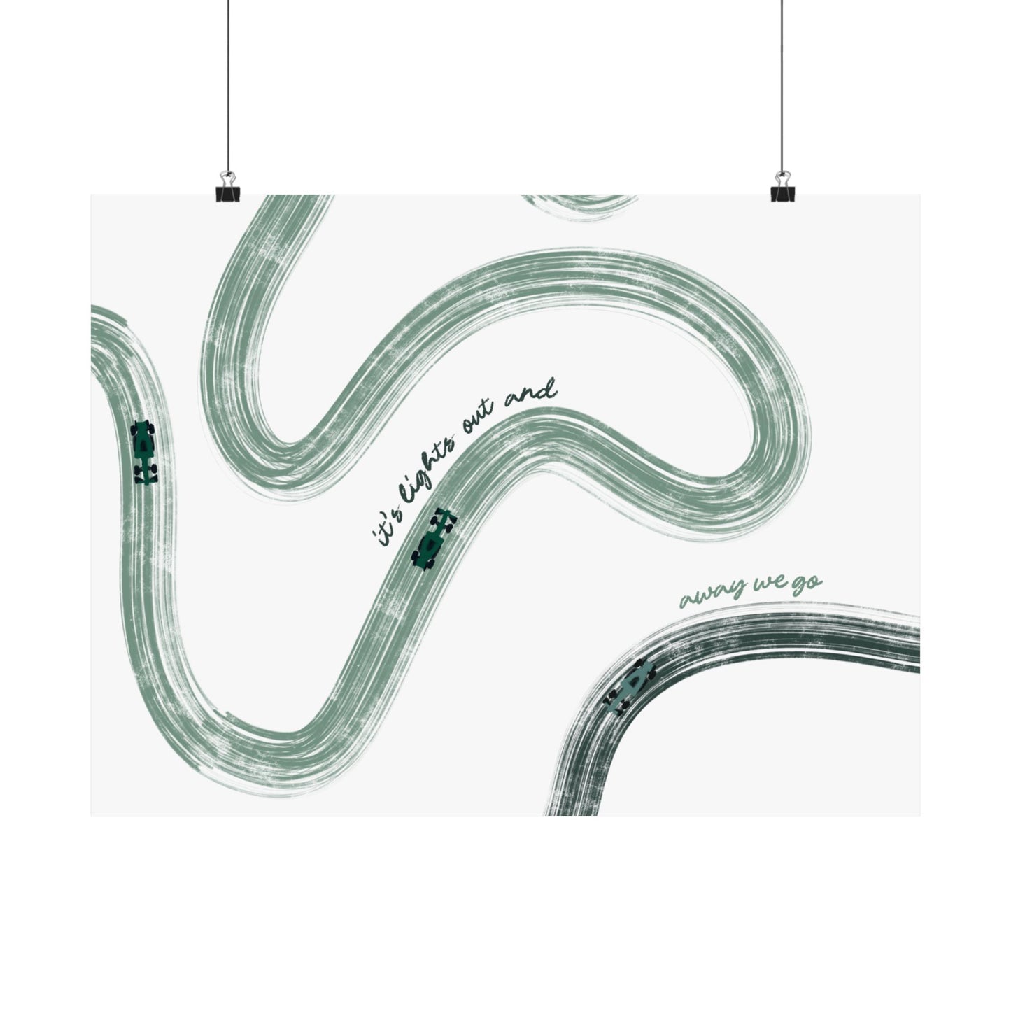Green F1 Matte Horizontal Poster | US SIZING