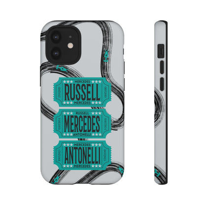 Mercedes F1 Phone Case Painted Ticket Stubs, Trendy F1 Gift, Formula 1 Gift, Cute F1 Phone Case