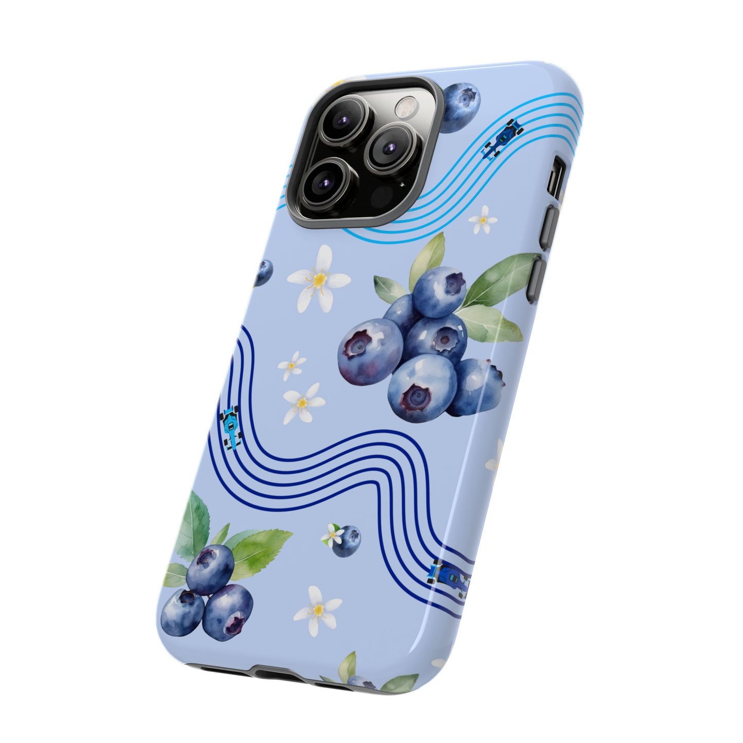 Blue F1 Williams and Blueberries Phone Case, Trendy F1 Gift, Formula 1 Gift, Cute Fruit F1 Phone Case, Unique Phone Case