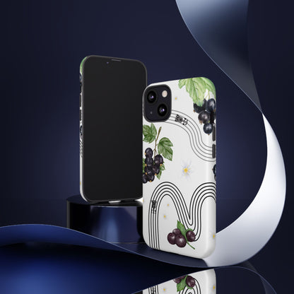 F1 Cadillac and Black Currants Phone Case, Trendy F1 Gift, Formula 1 Gift, Cute Fruit F1 Phone Case, Unique Phone Case