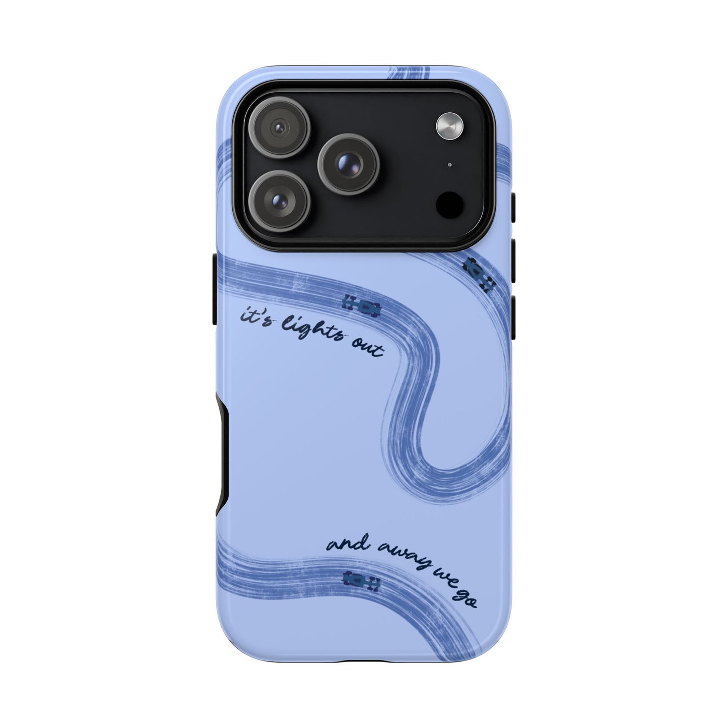 F1 Phone Case Monochrome Blue Painted "its lights out and away we go", Trendy F1 Gift, Formula 1 Gift, Cute F1 Phone Case, Phone Case